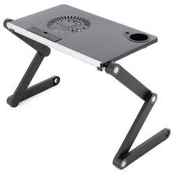 Notebookový stolek s USB větrákem - stříbrnočerný