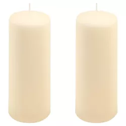 Sada sloupových svíček, 20 cm, Ø 7,5 cm, krémová, 2 ks