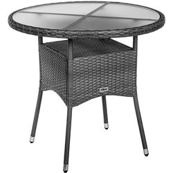STILISTA Odkládací stolek, 80 x 80 x 75 cm, polyratan, šedý