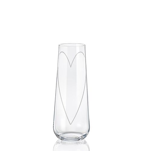 Crystalex GLASS HEART sklenice na prosecco 250 ml, 2 ks