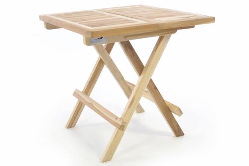 DIVERO 47271 Skládací zahradní stolek - týkové dřevo neošetřené - 50 cm