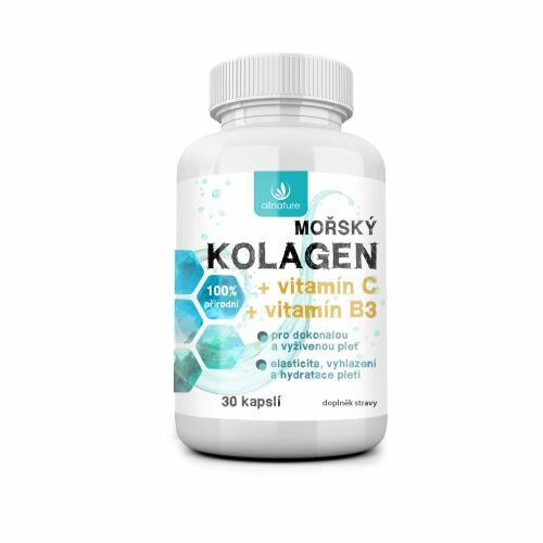 Allnature Mořský kolagen + vit. C + vit B3 30 cps.