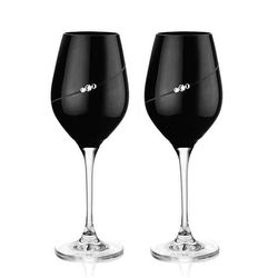 Diamante Sihouette black sklenice na víno 360 ml, 2 ks