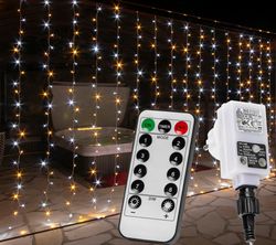 VOLTRONIC 68205 Vánoční světelný závěs - 6x3 m, 600 LED, teple/studeně bílý