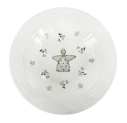 Porcelánový polévkový talíř Croft Advent Berries 23cm, zelená/červená