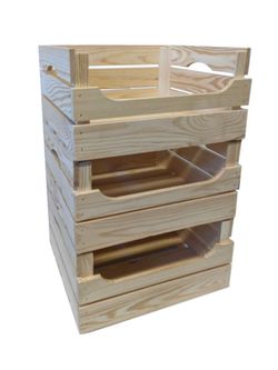 Set dřevěných boxů TRIO, 30 x 13 x 40 cm