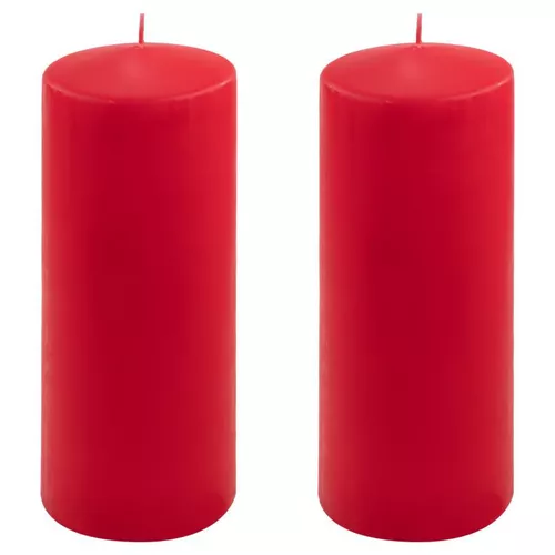 Sada sloupových svíček, 25 cm, Ø 10 cm, červená, 2 ks