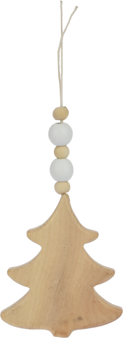 Závěsná dekorace STROM, set 2 ks, bílá/přírodní