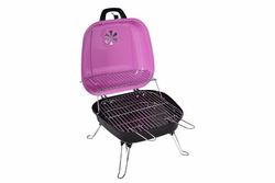 Garthen BBQ 5935 Kufříkový gril na dřevěné uhlí - růžový