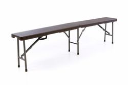 Garthen 55329 Zahradní lavice v ratanovém vzhledu - hnědá 180 x 25 cm