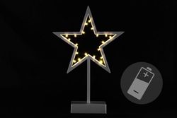 Nexos 28280 Vánoční dekorace - svítící hvězda na stojánku - 38 cm, 20 LED diod