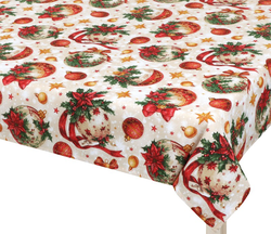 Vánoční ubrus ozdoby zlaté