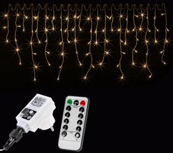 VOLTRONIC® 59795 Vánoční světelný déšť 600 LED teple bílá - 15 m + ovladač