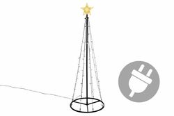 Nexos 47220 Vánoční dekorace - světelná pyramida stromek - 180 cm teple bílá