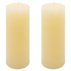 Sada rustikálních svíček, 20 cm, Ø 7,5 cm, krémová, 2 ks
