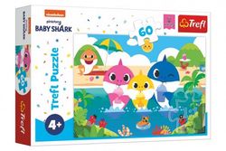 Puzzle Žraločí rodinka na dovolené/Baby Shark 33x22cm 60 dílků v krabičce 21x14x4cm