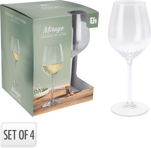 Sklenice na víno Mirage 380 ml sada 4 ks – Čirá, H&L