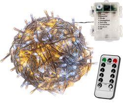 VOLTRONIC® 67399 Vánoční řetěz 10 m,100 LED,teple/stud.bílý+ovladač