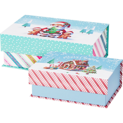Sada 2 vánočních krabic Cookieman proužky