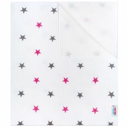 New Baby Nepromokavá flanelová podložka Hvězdičky růžová, 57 x 47 cm