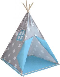 Infantastic 74166 Dětský stan teepee, modro/šedý, bez příslušenství