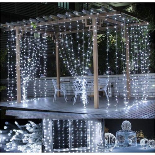 Vánoční osvětlení - světelný závěs - 3x3 m studená bílá 300 LED - VOLTRONIC® M59571