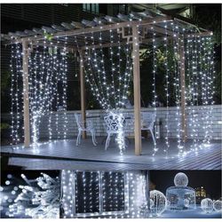 Vánoční osvětlení - světelný závěs - 3x3 m studená bílá 300 LED - VOLTRONIC® M59571