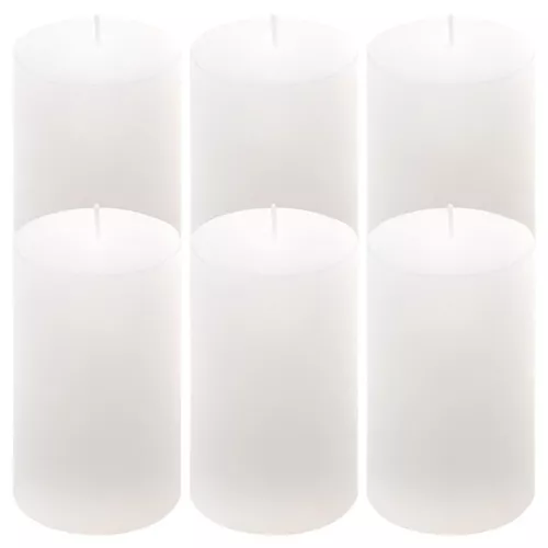 Sada rustikálních svíček, 11,5 cm, Ø 6,8 cm, bílá, 6 ks