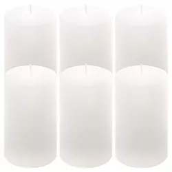 Sada rustikálních svíček, 11,5 cm, Ø 6,8 cm, bílá, 6 ks