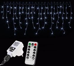VOLTRONIC® 59794 Vánoční světelný déšť 400 LED studená bílá - 10 m + ovladač