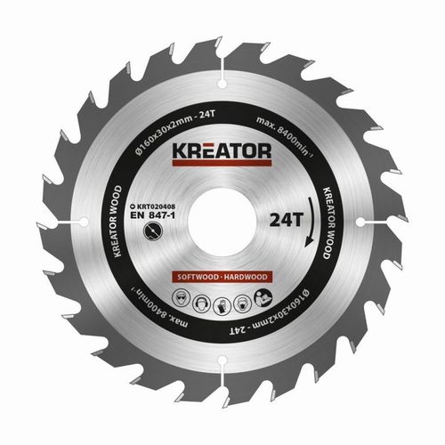 Pilový kotouč na dřevo Kreator - 160 mm, 24T