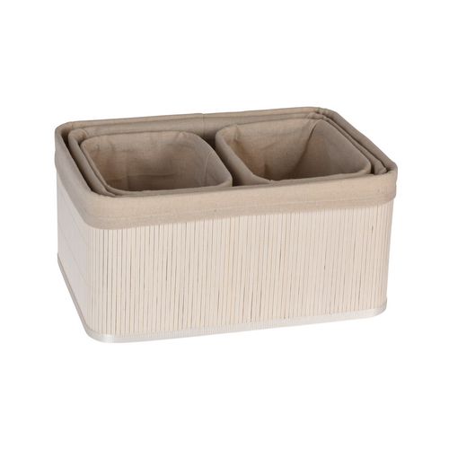 Sada bambusových košíků Pannier, 4 ks