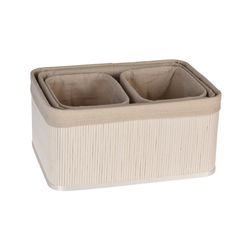 Sada bambusových košíků Pannier, 4 ks
