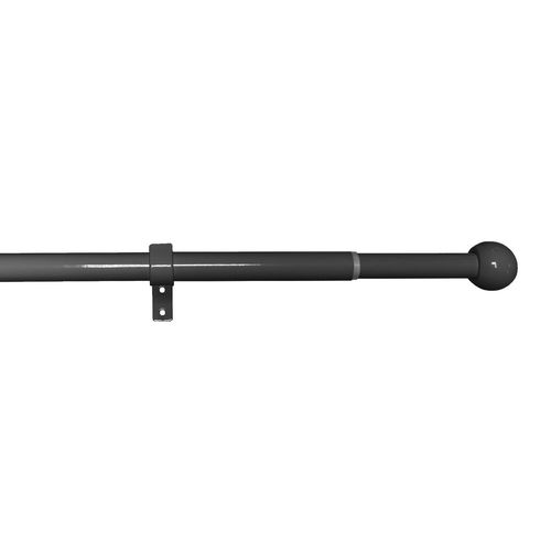 Gardinia Souprava záclonová roztažitelná KOULE 16/19 mm, 200 - 350 cm, černý nikl, bez kroužků, 200 - 350 cm