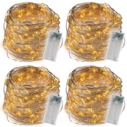 Sada 4  kusů světelných drátů 40 LED, teplá bílá