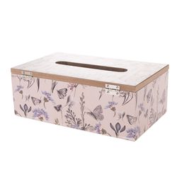 Dřevěný box na kapesníky Pinkie růžová, 24 x 9 x 14 cm