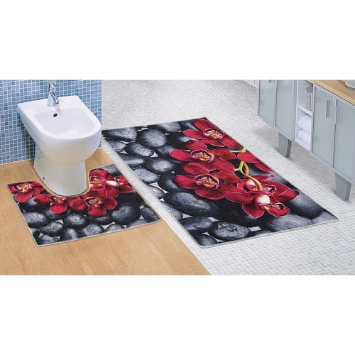 Bellatex Koupelnová předložka Orchidea 3D, 60 x 100 + 60 x 50 cm