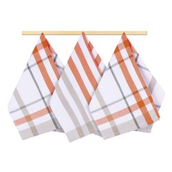 Bellatex Kuchyňská utěrka káro oranžová, 50 x 70 cm, sada 3 ks
