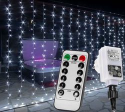 VOLTRONIC 68203 Vánoční světelný závěs - 6 x 3 m, 600 LED, studeně bílý