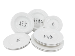 by inspire 12dílná porcelánová jídelní sada talířů Croft Wild