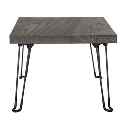 Odkládací stolek Pavlovnie šedé dřevo, 61 x 60 cm