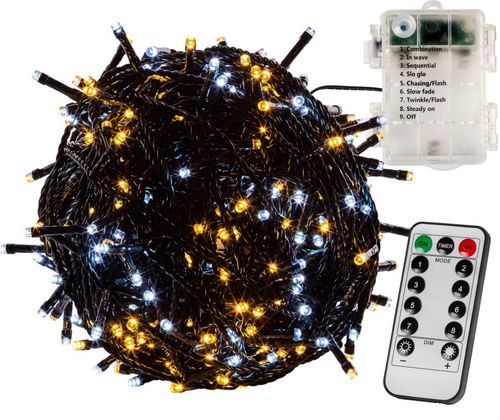 VOLTRONIC® 67408 Vánoční řetěz 10 m,100 LED,teple/stud.bílý+ovladač