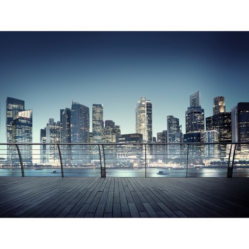 AG Art Fototapeta XXL Noční panorama mrakodrapů 360 x 270 cm, 4 díly