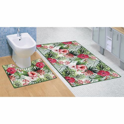 Bellatex Koupelnová sada 3D tisk Ibišek, 60 x 100 cm, 60 x 50 cm