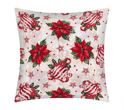 Vánoční povlak na polštářek 40x40 cm ozdoby červené