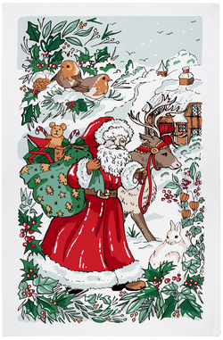 Vánoční kuchyňská utěrka Santa Scene Multi