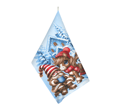 Kuchyňská utěrka 50x60cm s vánočním motivem sněhulák