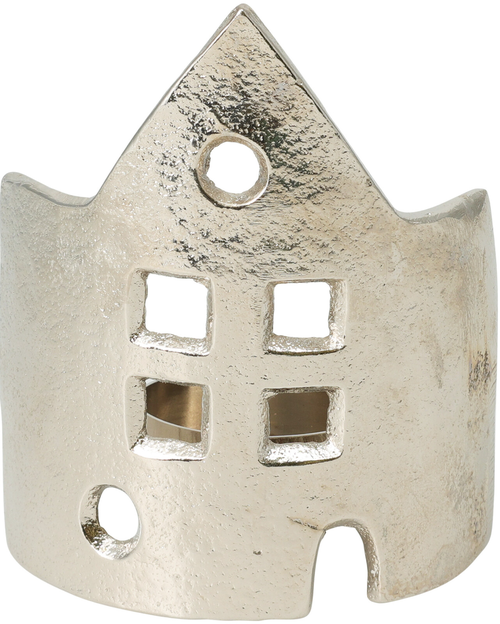 Stříbrný svícen Domek Špičatý na čajovou svíčku (9x5x11 cm)