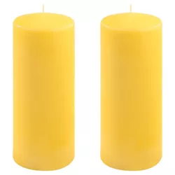 Sada sloupových svíček, 25 cm, Ø 10 cm, žlutá, 2 ks