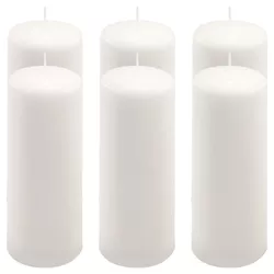 Sada sloupových svíček, 20 cm, Ø 7,5 cm, bílá, 6 ks